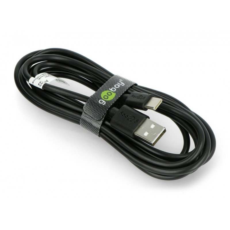 Goobay cable USB A 2.0 - USB C black - 2m