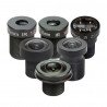 M12 20° - 180° lens set for Raspberry camera + CS and C-CS adapter - 5pcs. - zdjęcie 1