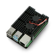 Raspberry Pi 4B - aluminium with two fans - black