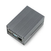 Raspberry Pi 4B housing with fan - metal - gray