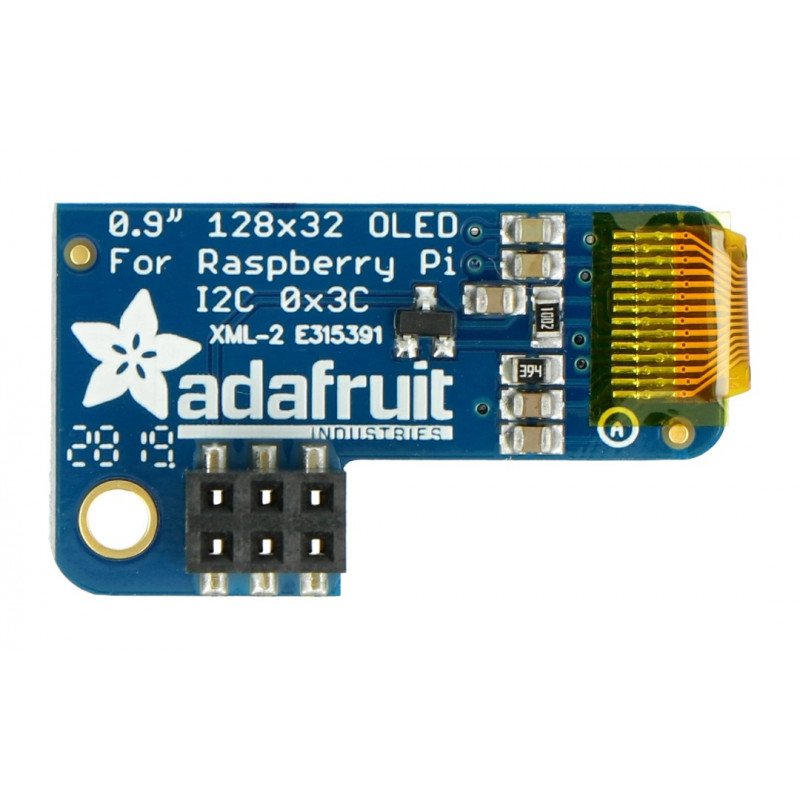 Adafruit PiOLED - 0.9'' 128x32px I2C OLED graphic display for Raspberry Pi