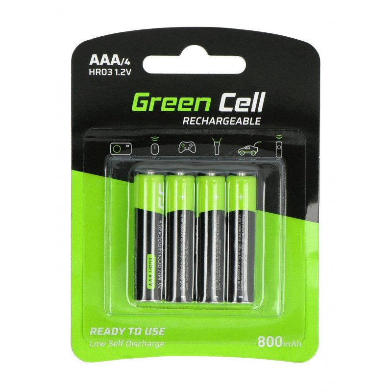 Green Cell battery HR03 AAA Ni-MH 800mAh - 4pcs.