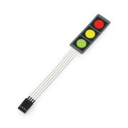 Membrane keypad - 3 coloured buttons - self-adhesive