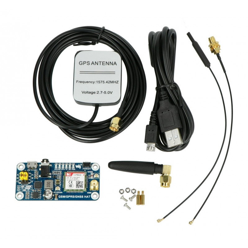 Waveshare SIM868 GSM/GPRS/GNSS/Bluetooth Hat Per Raspberry Pi – Modulo GPS A Basso Consumo Per 2B/3B/4B/Zero