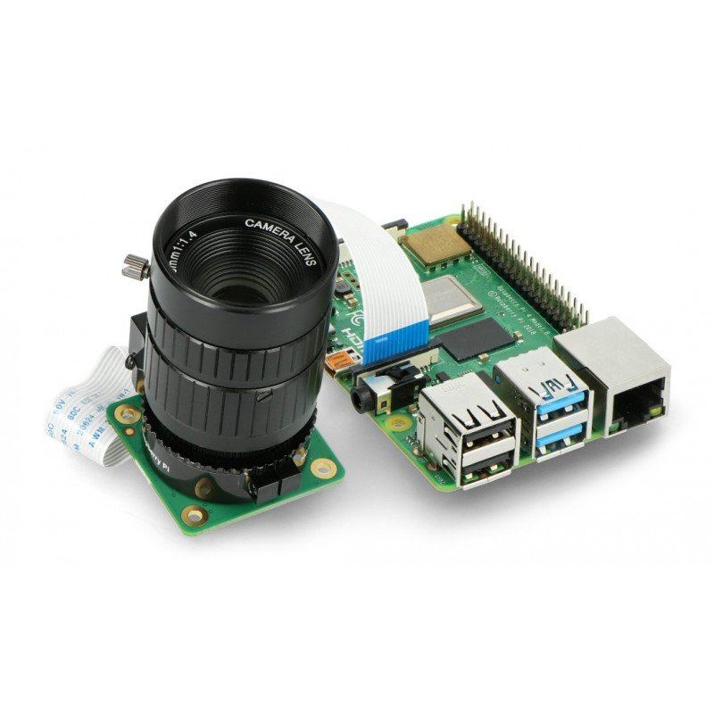 Narrow angle lens 10Mpx 25mm C Mount - for Raspberry Pi camera - Seeedstudio 114992274