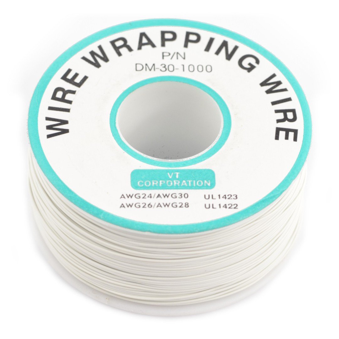 Insulated PVC Coated 30AWG Wire Wrapping Wires Reel 820Ft - white*