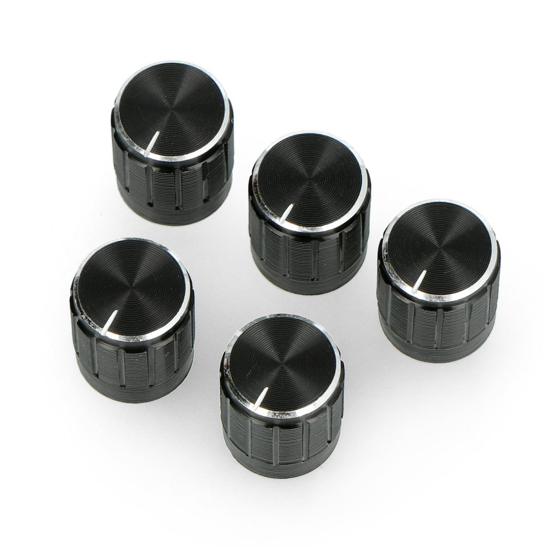 ATOPELEC Aluminum Potentiometer Knob – 20mm X 13mm, 6mm Knurled Shaft – Black – 1-5pcs