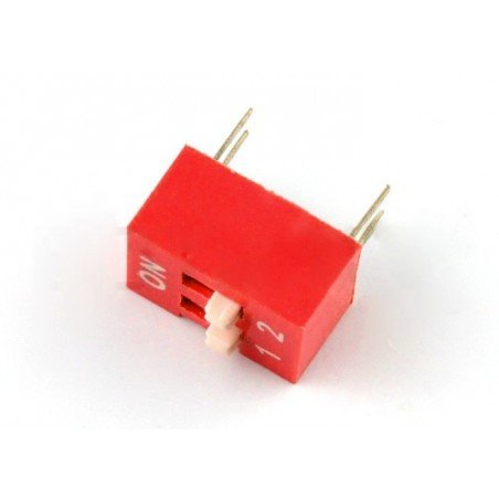 DIP switch 2-pole - red - 5 pcs. DIP switch 2-pole - red - 5 pcs.
