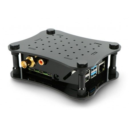 Case for Raspberry Pi 4B and for Allo DigiOne - acrylic - black Case for Raspberry Pi 4B and for Allo DigiOne - acrylic - black