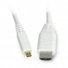 MicroHDMI cable - HDMI original for Raspberry Pi 4 - 1m - white - zdjęcie 1