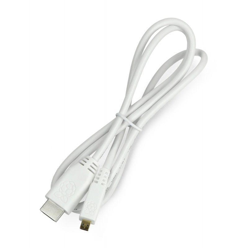 MicroHDMI cable - HDMI original for Raspberry Pi 4 - 1m - white