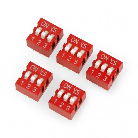 DIP switch 3-field switch - red DIP switch 3-field switch - red
