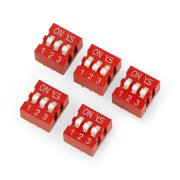 3-pole DIP switch - red