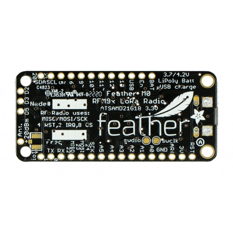 Feather M0 + radio module 433 MHz RFM96 LoRa - compatible with