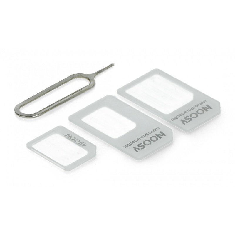 Adapter for micro and nano SIM cards with a key - white