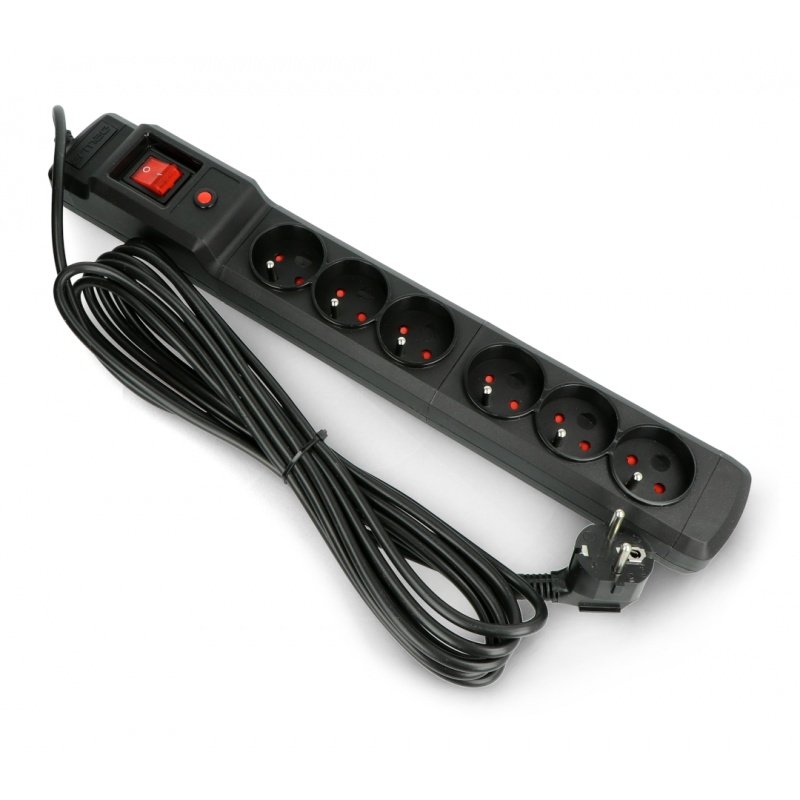 Power strip with protection Armac Multi M6 black - 6 sockets -