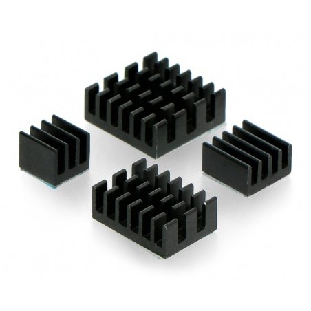 Set of heat sinks for Raspberry Pi - with heat transfer tape - Set of heat sinks for Raspberry Pi - with heat transfer tape -