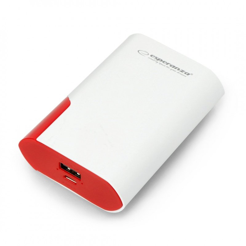 Mobile battery PowerBank Esperanza EMP111WR Boson 6000mAh - white-red