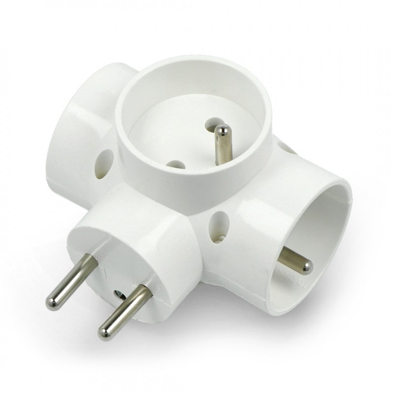 DPM triple AC 250V socket outlet splitter - white
