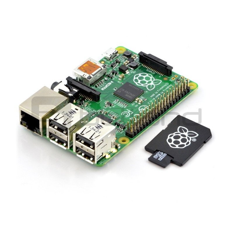 Raspberry Pi Model B + 512MB RAM with memory card + system