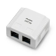Buy Wall socket 2xRJ45 shielded - white