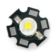 Power LED Star 1W LED - warm white with a heat