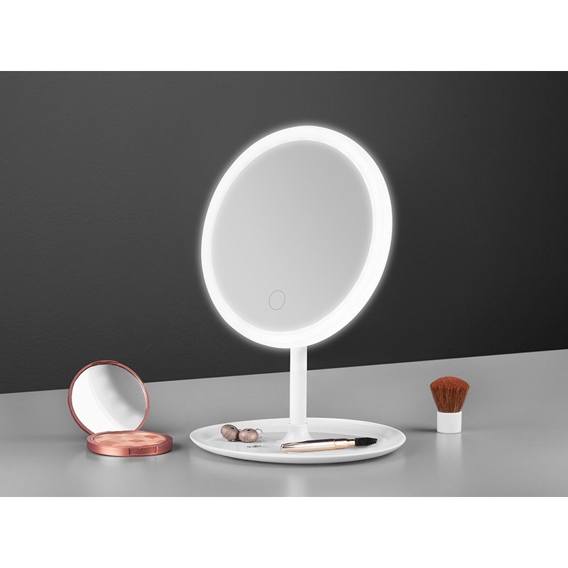Cosmetic mirror Lafe ROSA - with 28 LEDs illumination - white
