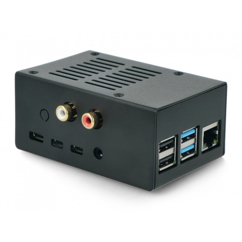 Case for HiFiBerry DAC + / ADC and Raspberry Pi 4B - steel -