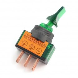 ON-OFF Switch ASW-14D with LED, 12V/20A - green