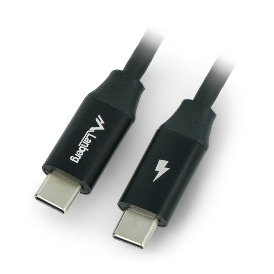 USB C - USB C 2.0 cable Lanberg black premium QC Botland - Robotic Shop