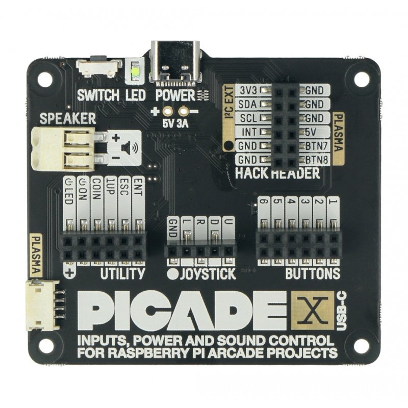 Picade X HAT USB-C - games console for Raspberry Pi - Pimoroni