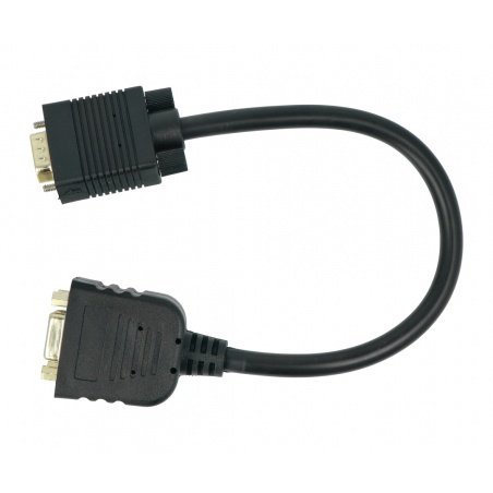 VGA male connector - 2 x VGA female - Lanberg - 200 mm - black