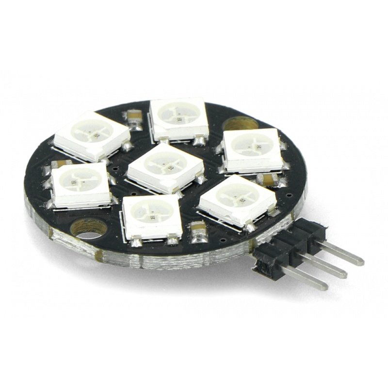 Ring LED RGB 7 x WS2812 5050 - soldered connectors