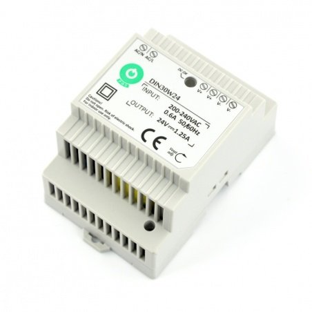 Power supply DIN30W24 for DIN rail - 24V / 1,25A / 30W Power supply DIN30W24 for DIN rail - 24V / 1,25A / 30W