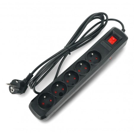 Power strip with security Armac A5 black - 5 sockets - 1,5m Power strip with security Armac A5 black - 5 sockets - 1,5m