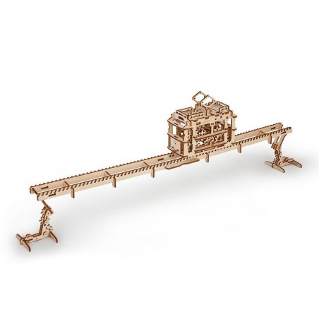 Tram on rails - mechanical model for folding - veneer - 154 Tram on rails - mechanical model for folding - veneer - 154