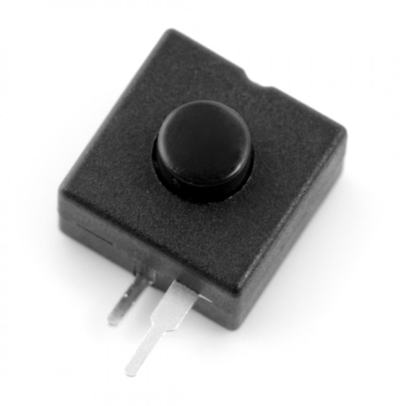 Bistable switch ON-OFF PB-12A, round 30V/1A - black - 5pcs.