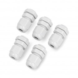 Sealed cable gland IP68 - PG7 thread - gray - 5pcs.