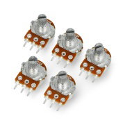Rotary potentiometer 200kOhm linear 1/5W B200k - 5pcs.