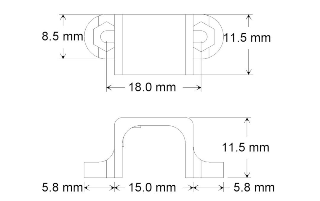 Wymiary mocowania do silników Pololu