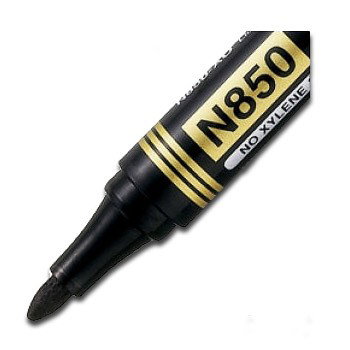Pentel Permanent Markers - Black, Chisel Tip, Pack Of 12, Low Odor, Writes On Everything