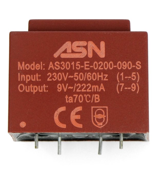 Transformator zalewany ASN AS3015 2W 230V/9V
