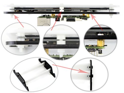 Obudowa do Raspberry Pi i ekranu LCD TFT 7'' HDMI - czarno-biała