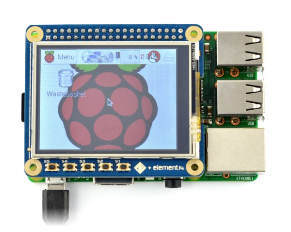 Touch screen resistive LCD TFT 2,4'' 320x240px GPIO 4DPi-24-HAT for Raspberry Pi 3/2/B+