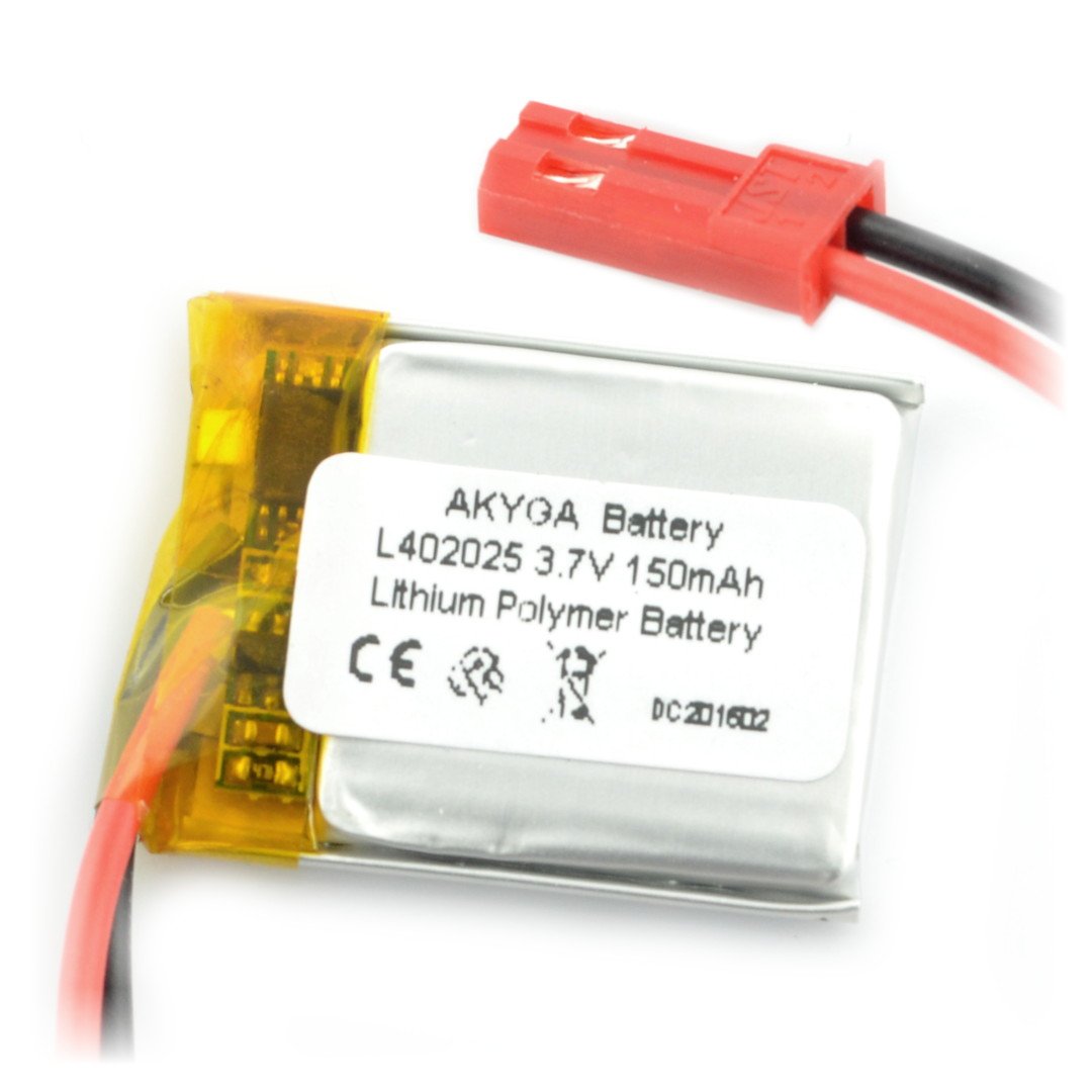 Akumulator Li-Pol Akyga 85mAh 1S 3,7V - złącze JST-BEC + gniazdo