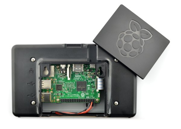 Obudowa na ekran Raspberry Pi - czarna