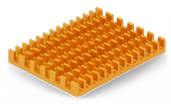 Radiator 40x30x5mm dla Raspberry Pi 4 z taśmą termoprzewodzącą - złoty