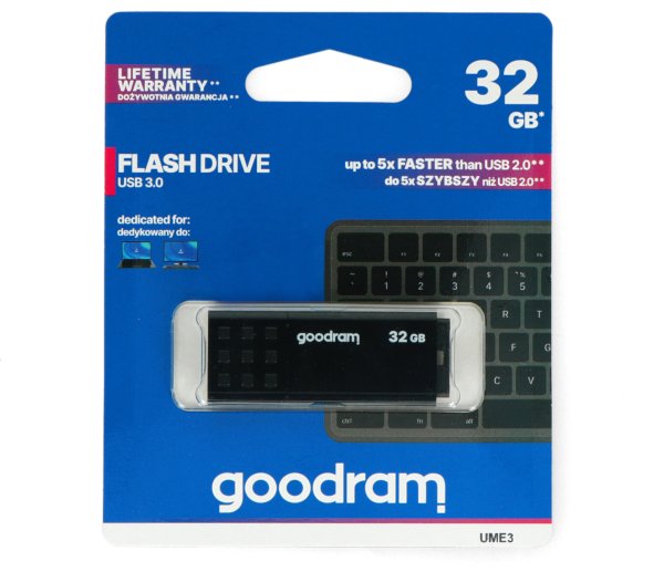 GoodRam Flash Drive - pamięć USB 3.0 Pendrive - UME3 czarny 32 GB