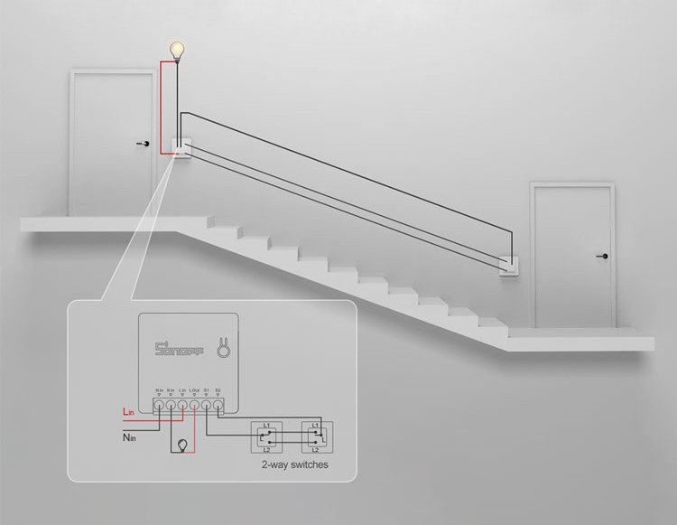 Sonoff Mini - przełączniki schodowe