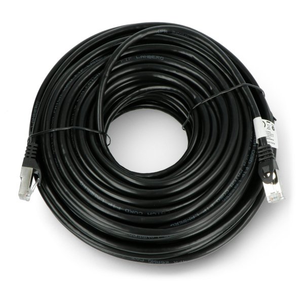 Przewód sieciowy Lanberg Ethernet Patchcord FTP kat.6 30m Fluke Passed - czarny